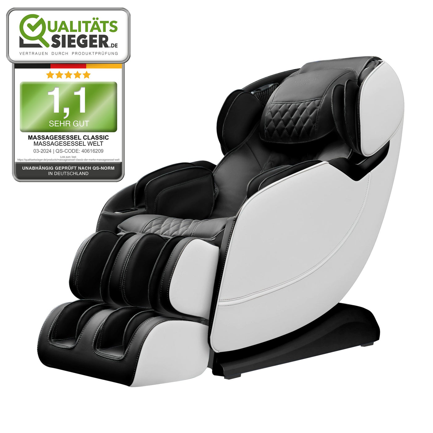 Massagesessel Welt Plus B2B (MSW310V2) – bílo-černé