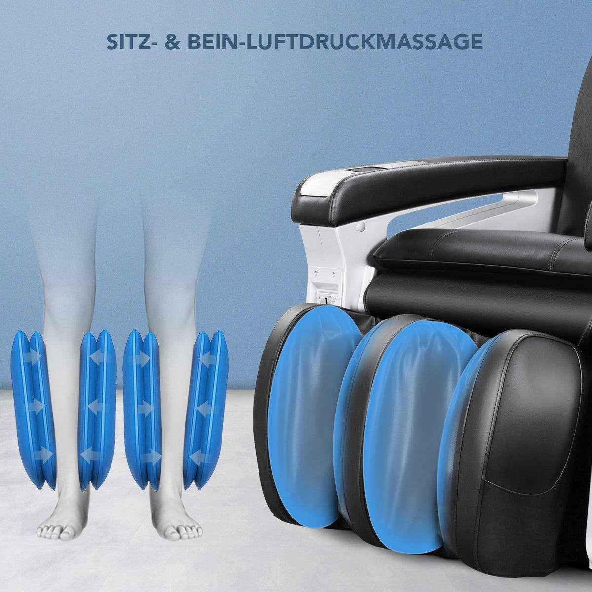 
Grafik zur Luftdruckmassage an Sitz und Beinen des NAIPO MGC-M15