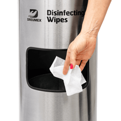 
Hygienestation aus Edelstahl – Tuchspender & Abfallbehälter – Ansicht 5