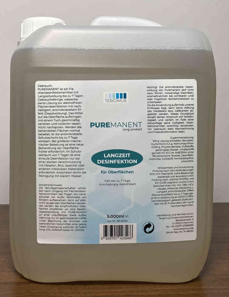 TERGIMUS Puremanent Long Protect langzeit Oberflächendesinfektionsmittel